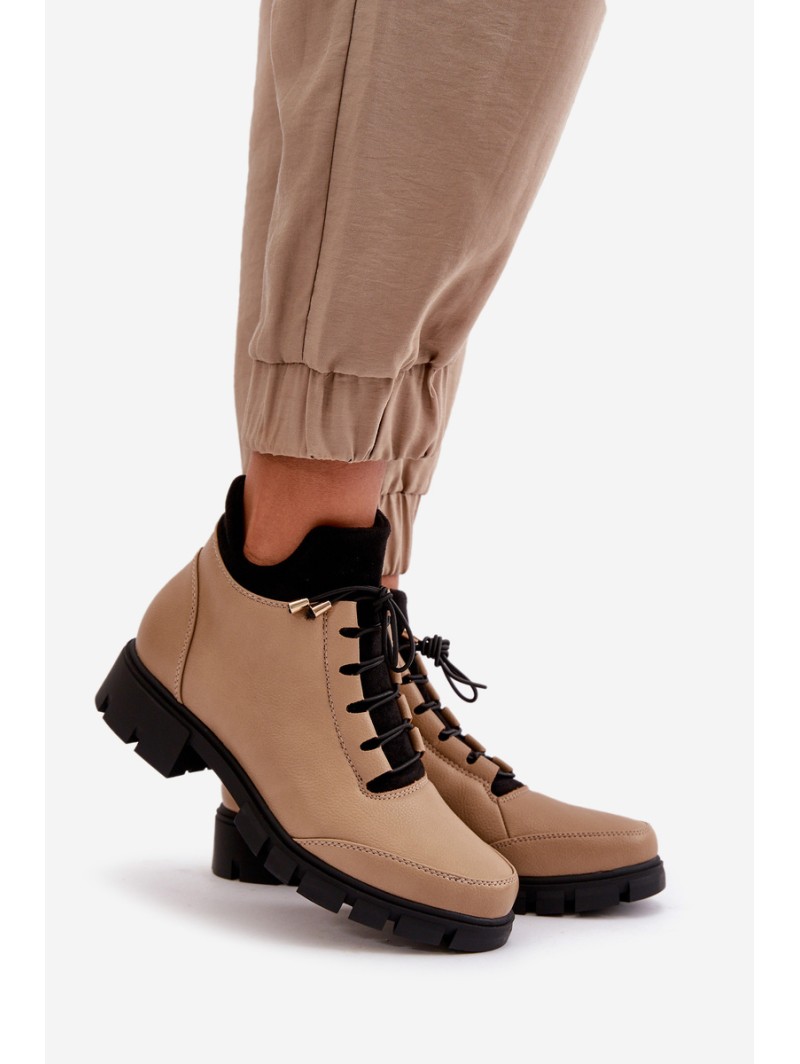 Low Women's Boots Insulated Eco Leather Beige Erisabelle