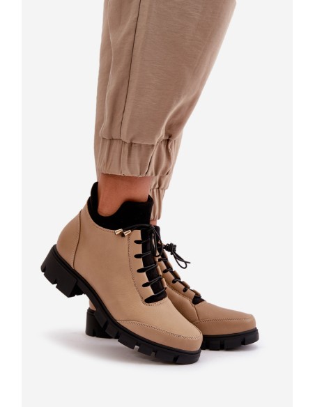 Low Women's Boots Insulated Eco Leather Beige Erisabelle