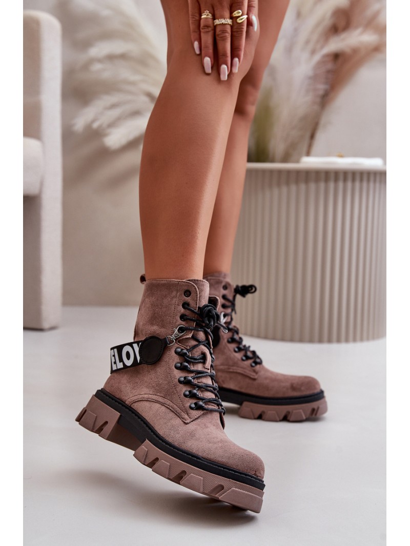 Suede High Boots With Insulation Light Brown Danity