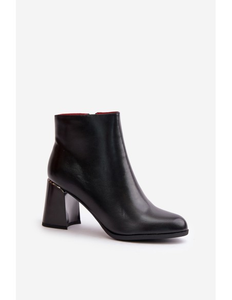 Smooth Women's Heeled Boots Made Of Eco Leather Insulated Black Milisea