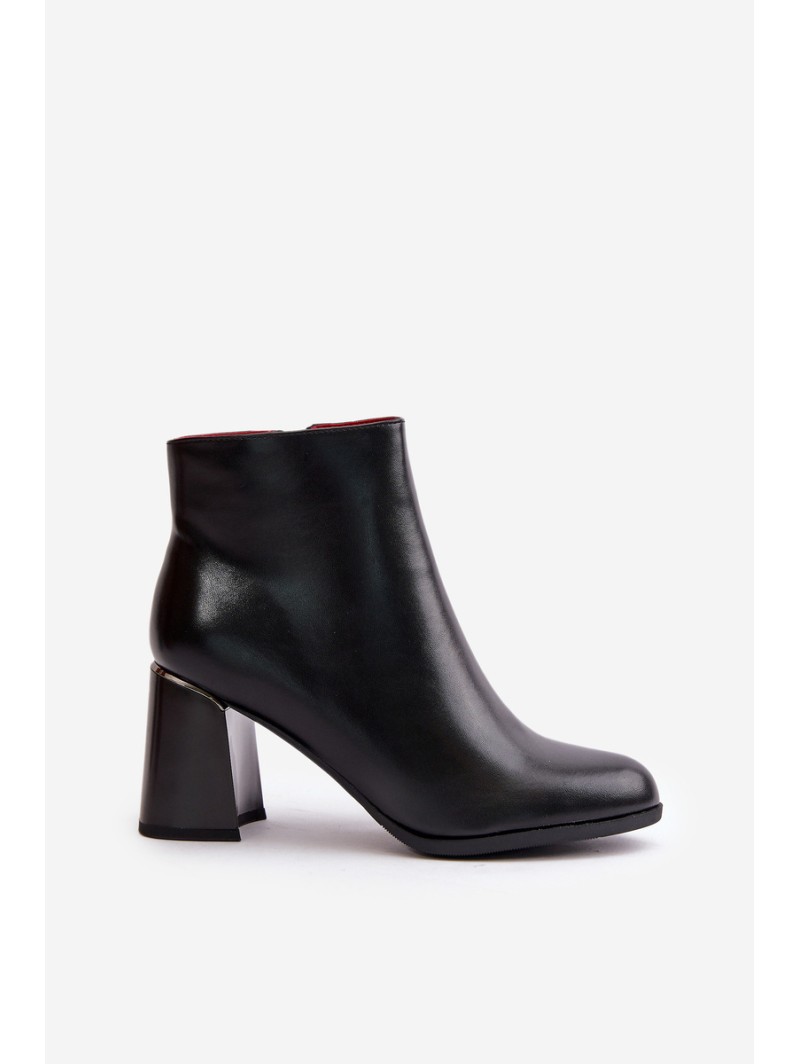 Smooth Women's Heeled Boots Made Of Eco Leather Insulated Black Milisea