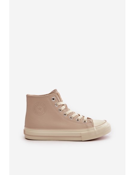 Women's Insulated Sneakers Made Of Eco Leather Beige Big Star OO274934