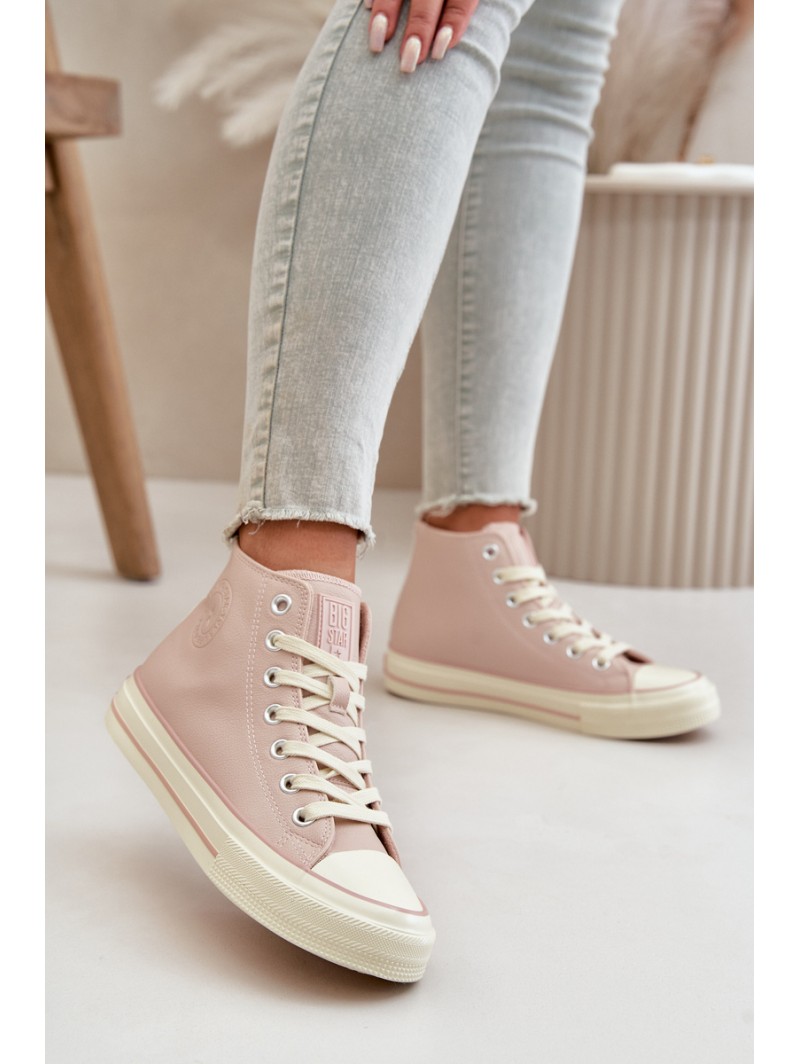 Women's Insulated Sneakers Made Of Eco Leather Pink Big Star OO274933