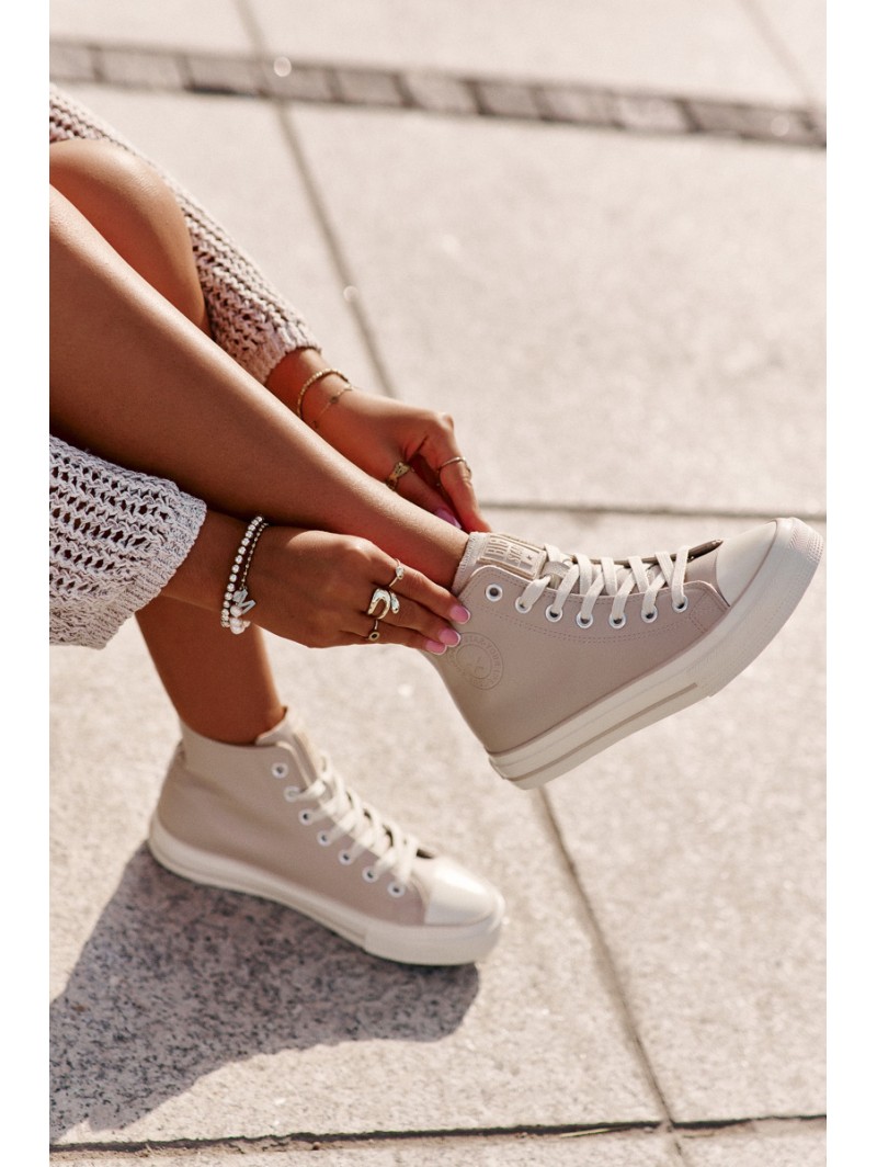 Women's Insulated Sneakers Made Of Eco Leather Pink Big Star OO274933