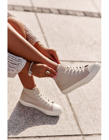 Women's Insulated Sneakers Made Of Eco Leather Pink Big Star OO274933
