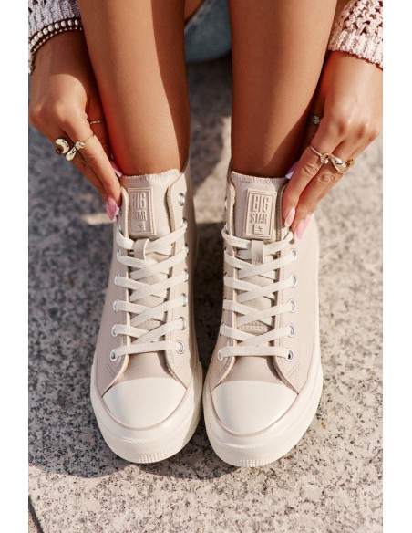 Women's Insulated Sneakers Made Of Eco Leather Pink Big Star OO274933