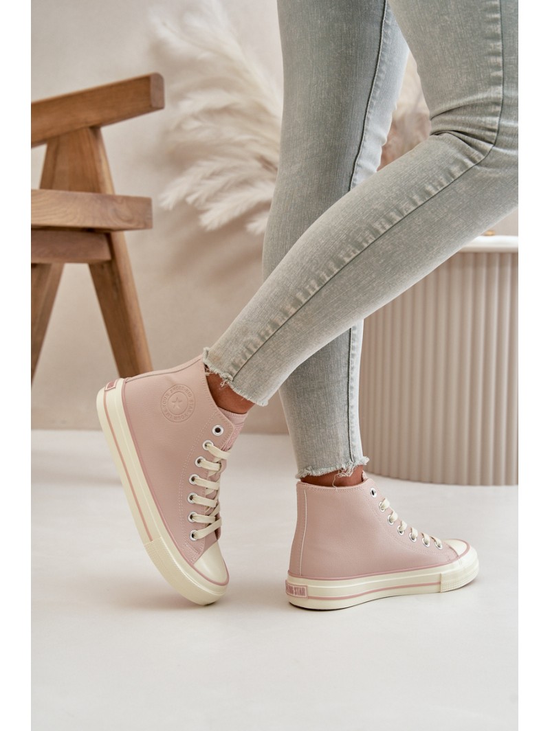 Women's Insulated Sneakers Made Of Eco Leather Pink Big Star OO274933