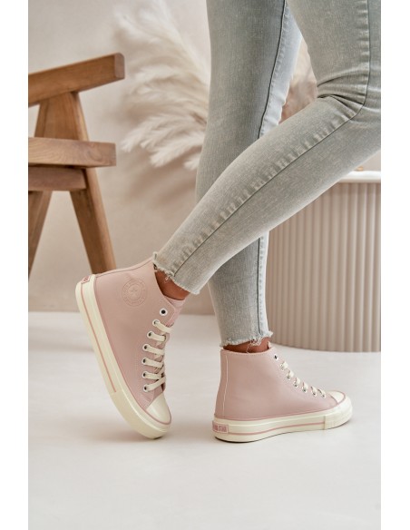 Women's Insulated Sneakers Made Of Eco Leather Pink Big Star OO274933