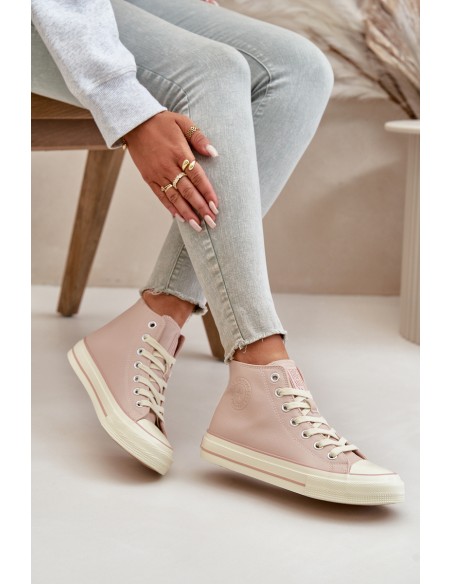 Women's Insulated Sneakers Made Of Eco Leather Pink Big Star OO274933