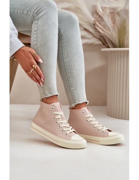 Women's Insulated Sneakers Made Of Eco Leather Pink Big Star OO274933