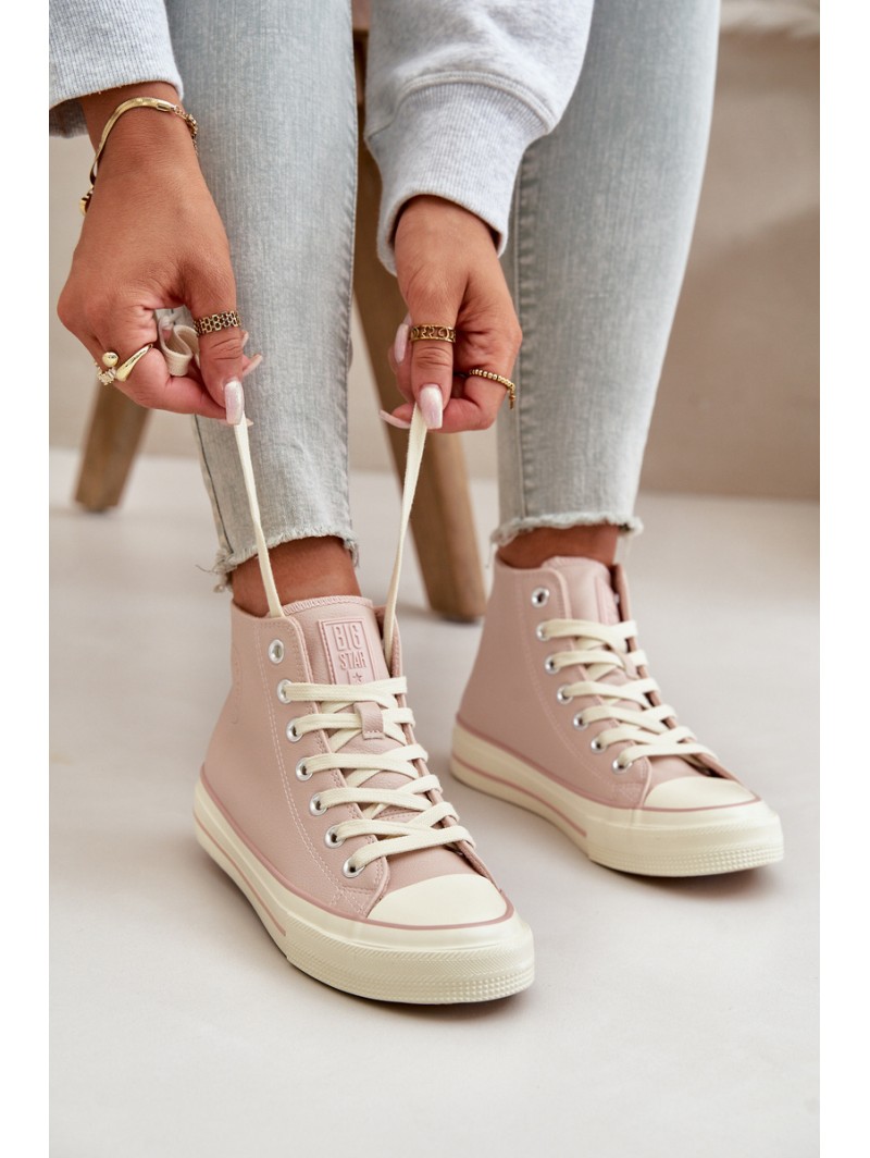 Women's Insulated Sneakers Made Of Eco Leather Pink Big Star OO274933