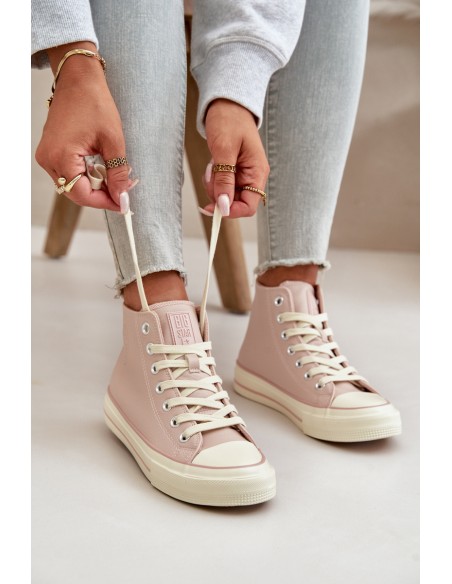 Women's Insulated Sneakers Made Of Eco Leather Pink Big Star OO274933