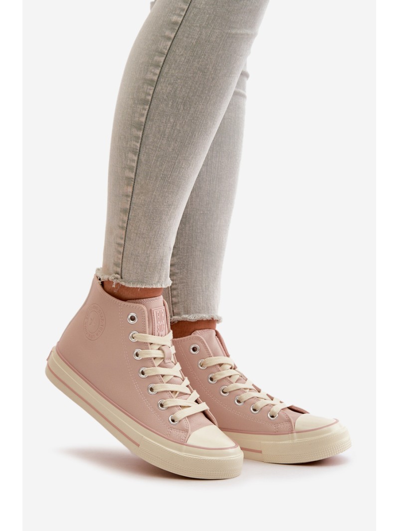 Women's Insulated Sneakers Made Of Eco Leather Pink Big Star OO274933