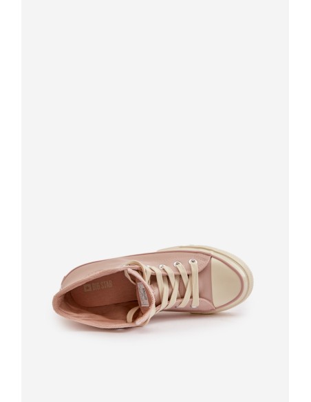 Women's Insulated Sneakers Made Of Eco Leather Pink Big Star OO274933