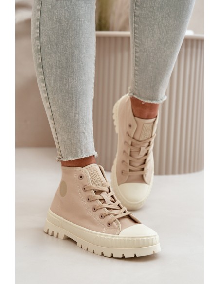 High Fabric Platform Sneakers Big Star LL274160 Beige