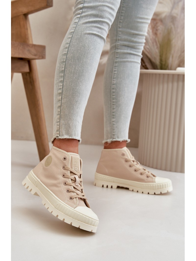 High Fabric Platform Sneakers Big Star LL274160 Beige