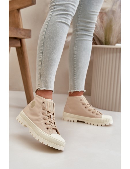 High Fabric Platform Sneakers Big Star LL274160 Beige