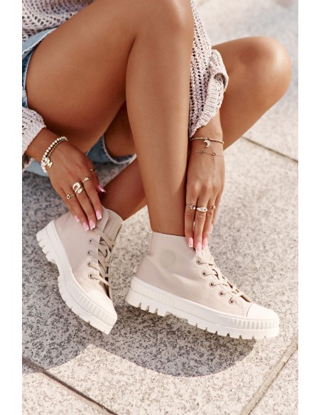 High Fabric Platform Sneakers Big Star LL274160 Beige