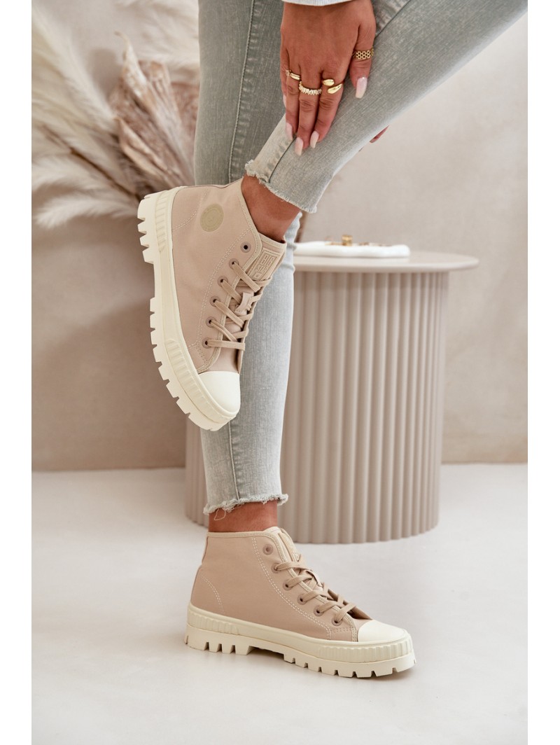High Fabric Platform Sneakers Big Star LL274160 Beige