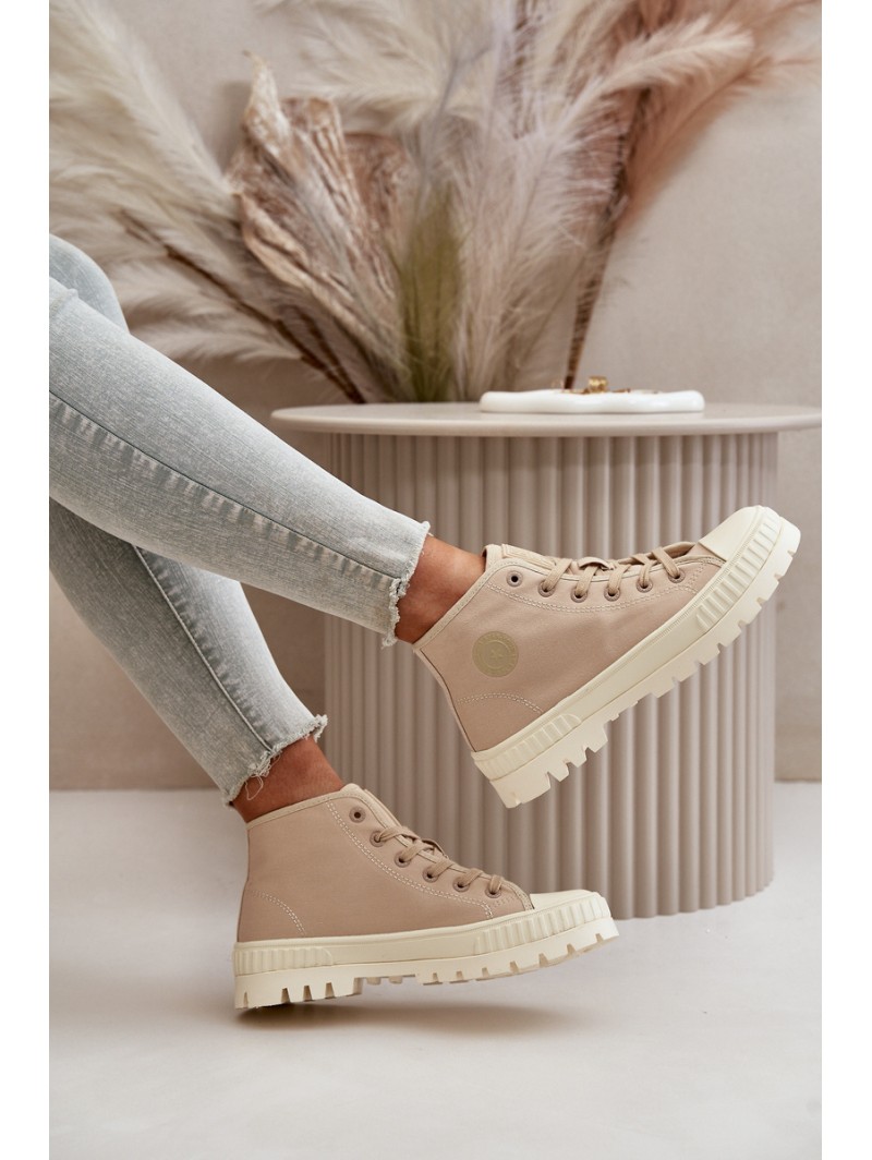 High Fabric Platform Sneakers Big Star LL274160 Beige