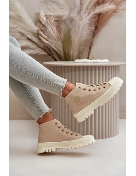 High Fabric Platform Sneakers Big Star LL274160 Beige