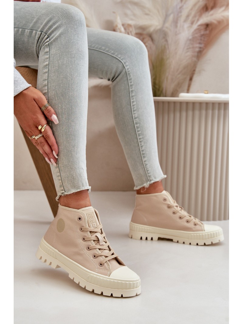 High Fabric Platform Sneakers Big Star LL274160 Beige