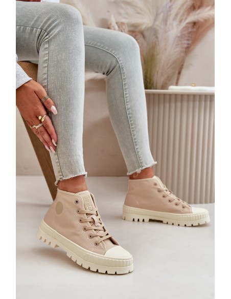 High Fabric Platform Sneakers Big Star LL274160 Beige
