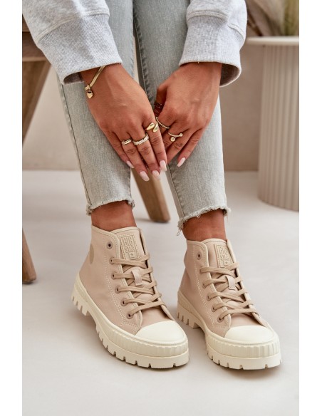 High Fabric Platform Sneakers Big Star LL274160 Beige