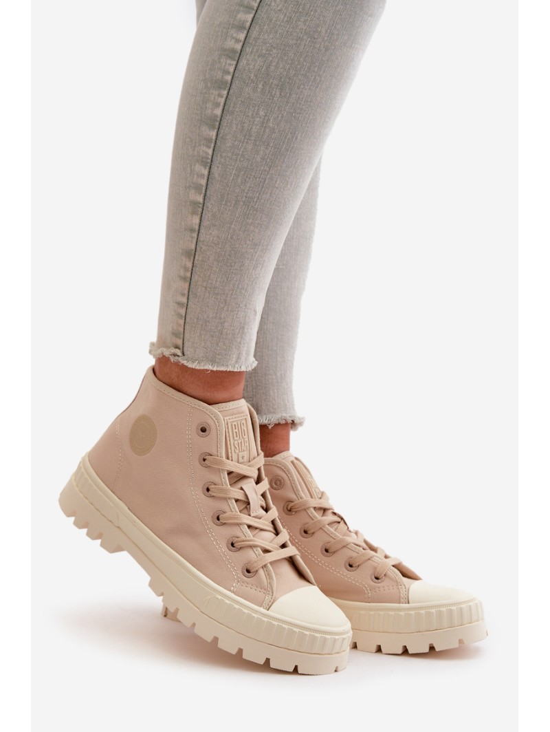 High Fabric Platform Sneakers Big Star LL274160 Beige