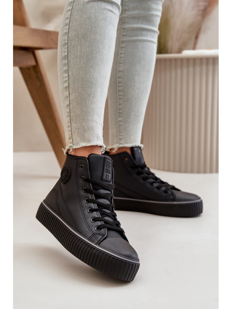 Women's Insulated Sneakers Made Of Eco Leather Big Star OO274790 Black