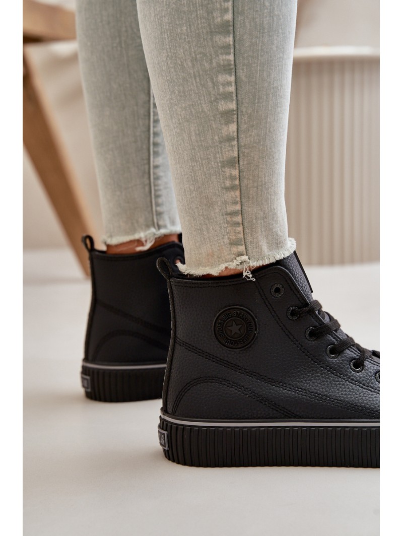 Women's Insulated Sneakers Made Of Eco Leather Big Star OO274790 Black