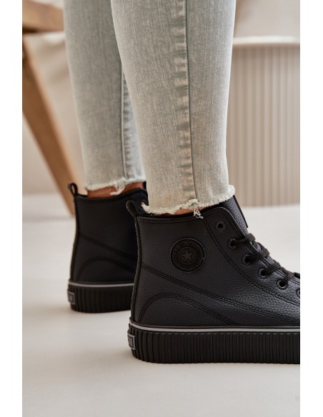 Women's Insulated Sneakers Made Of Eco Leather Big Star OO274790 Black
