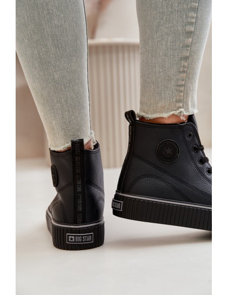Women's Insulated Sneakers Made Of Eco Leather Big Star OO274790 Black