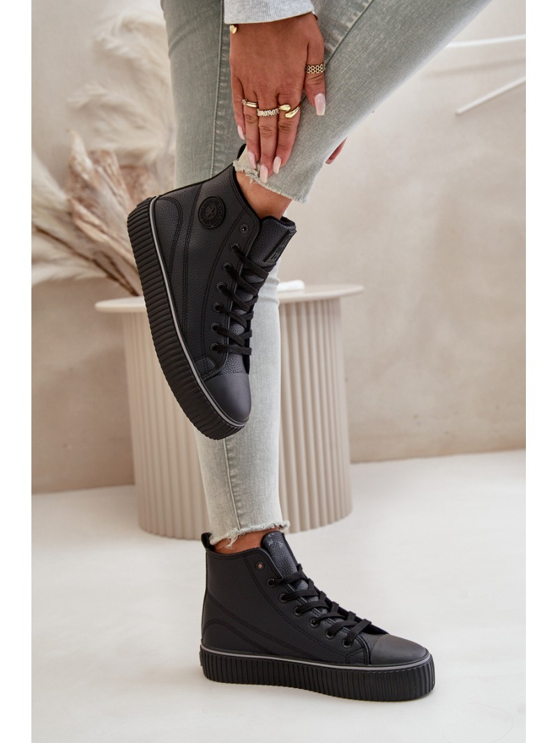 Women's Insulated Sneakers Made Of Eco Leather Big Star OO274790 Black