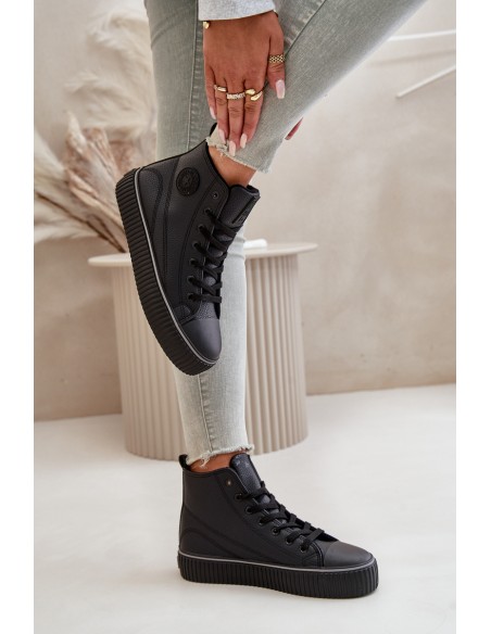Women's Insulated Sneakers Made Of Eco Leather Big Star OO274790 Black