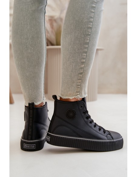 Women's Insulated Sneakers Made Of Eco Leather Big Star OO274790 Black
