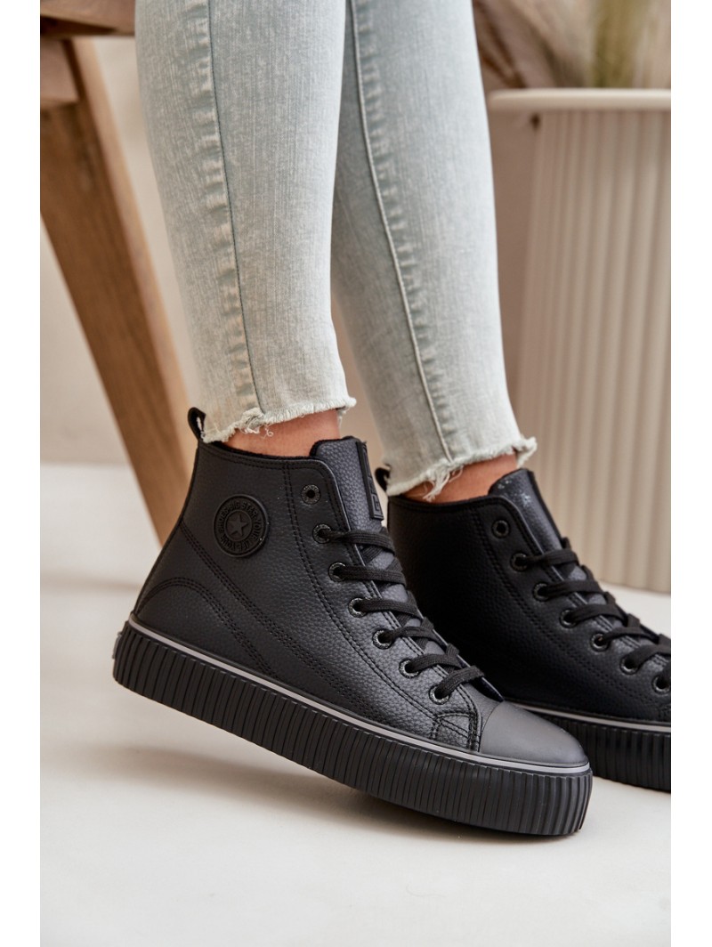 Women's Insulated Sneakers Made Of Eco Leather Big Star OO274790 Black
