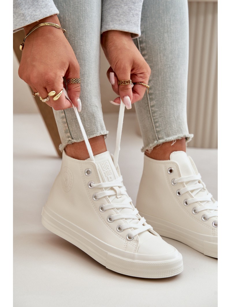 Women's Insulated Sneakers From Eco Leather White Big Star OO274932