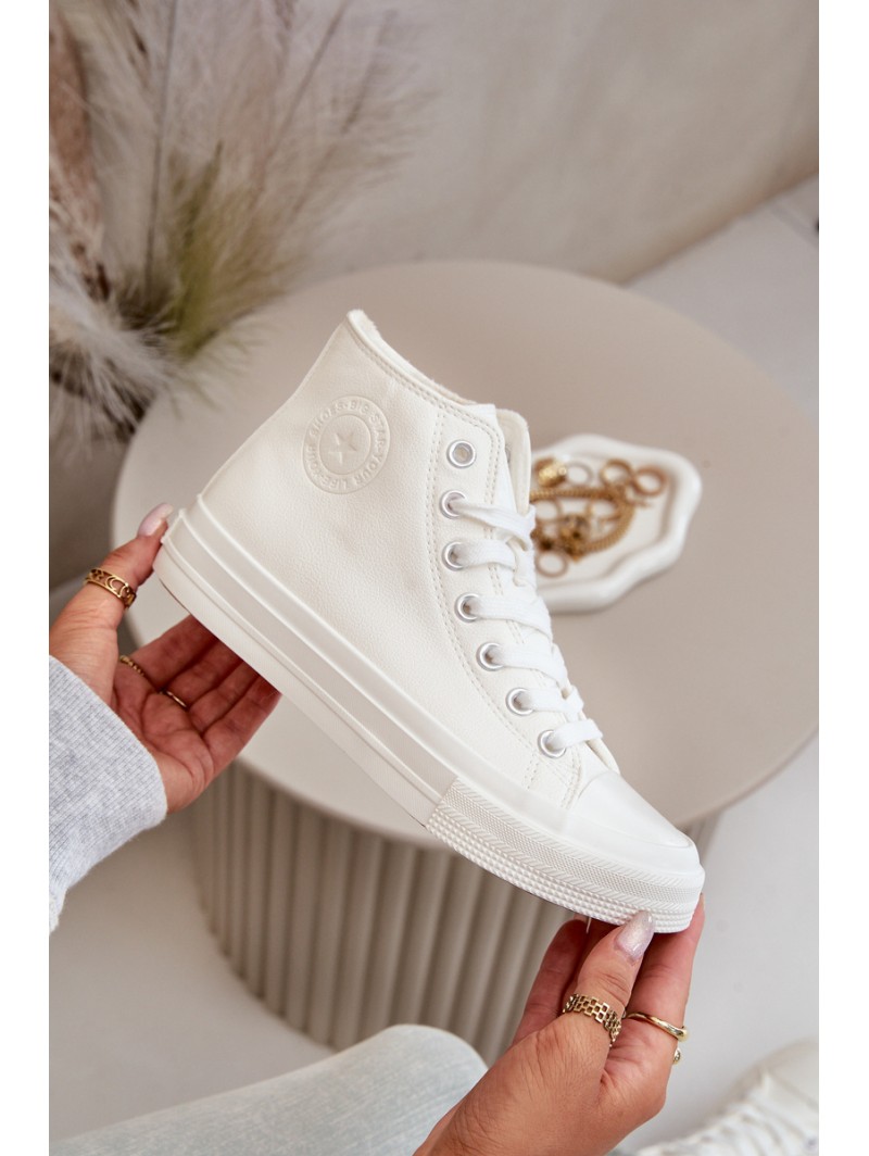 Women's Insulated Sneakers From Eco Leather White Big Star OO274932