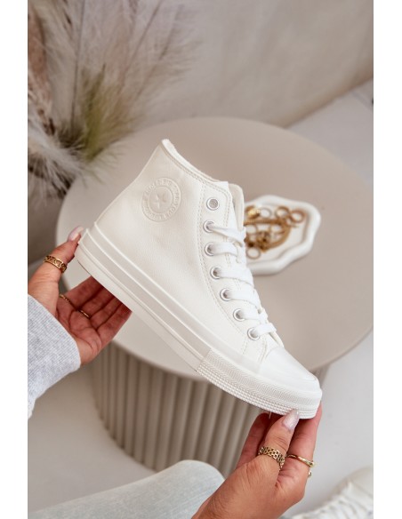 Women's Insulated Sneakers From Eco Leather White Big Star OO274932