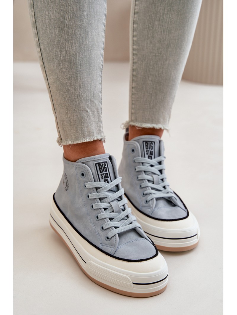 Warm Women's Platform Sneakers Eco Leather Big Star OO274069 Blue