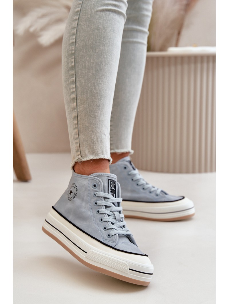 Warm Women's Platform Sneakers Eco Leather Big Star OO274069 Blue