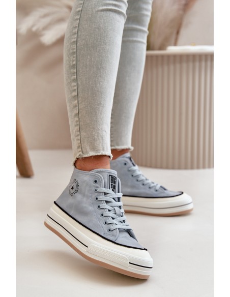 Warm Women's Platform Sneakers Eco Leather Big Star OO274069 Blue