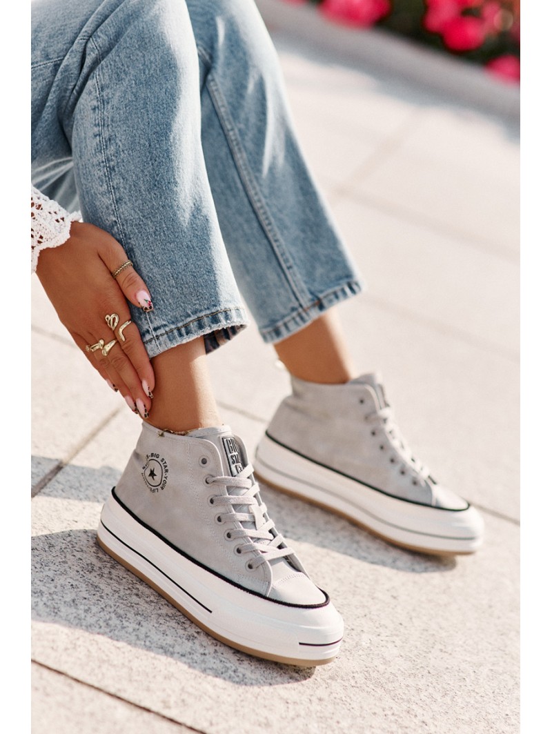 Warm Women's Platform Sneakers Eco Leather Big Star OO274069 Blue