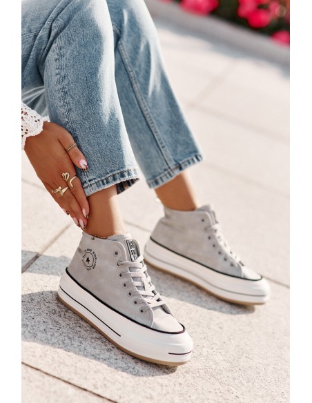 Warm Women's Platform Sneakers Eco Leather Big Star OO274069 Blue