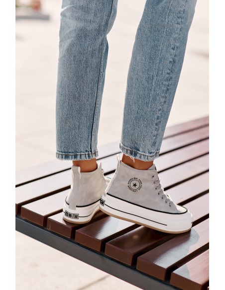 Warm Women's Platform Sneakers Eco Leather Big Star OO274069 Blue