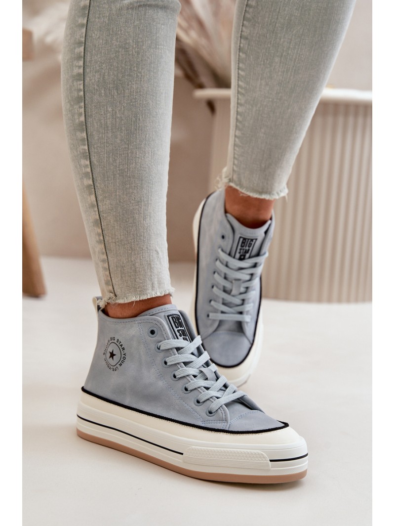 Warm Women's Platform Sneakers Eco Leather Big Star OO274069 Blue