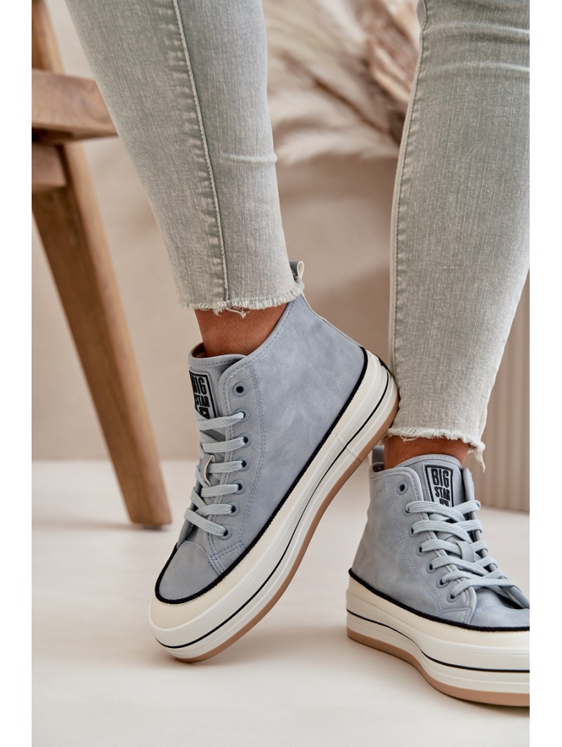 Warm Women's Platform Sneakers Eco Leather Big Star OO274069 Blue