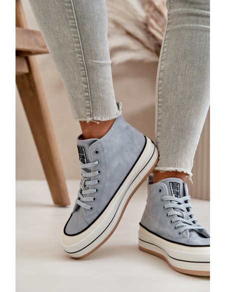 Warm Women's Platform Sneakers Eco Leather Big Star OO274069 Blue