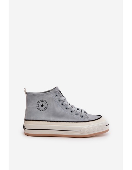 Warm Women's Platform Sneakers Eco Leather Big Star OO274069 Blue